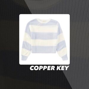 EUC Copper Key Icy Blue Shaker Striped Sweater